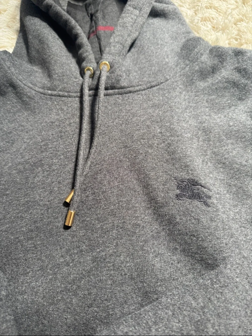 Men's Burberry Charcoal Gray Hooded Sweatshirt - Picture 2 of 8